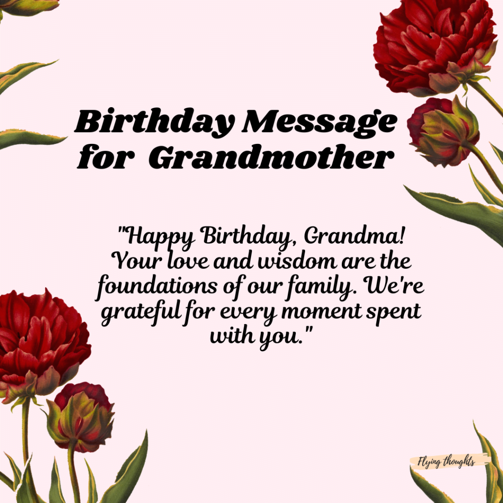 Touching Birthday Message for a Grandmother