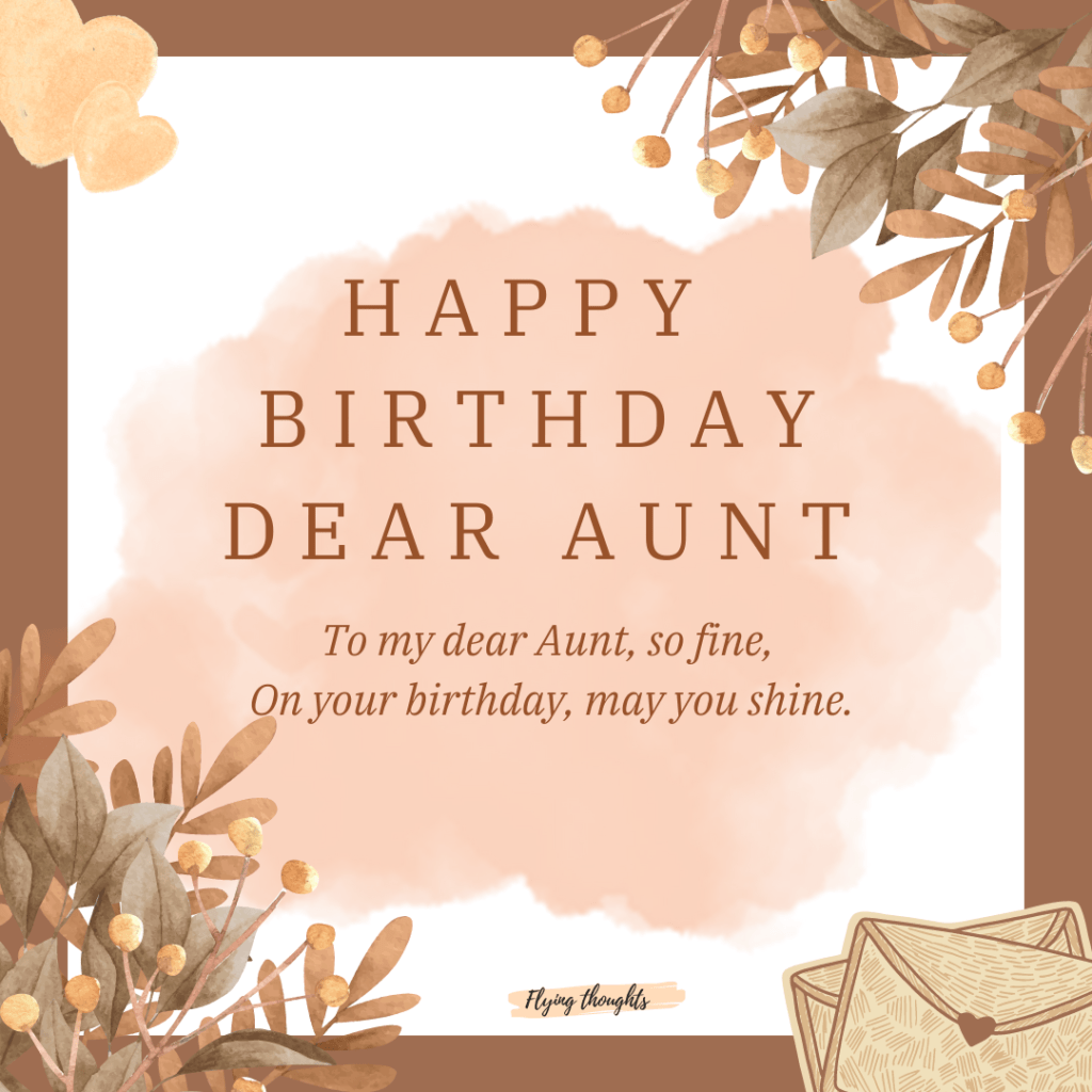 Small Birthday Poems for Your Aunt